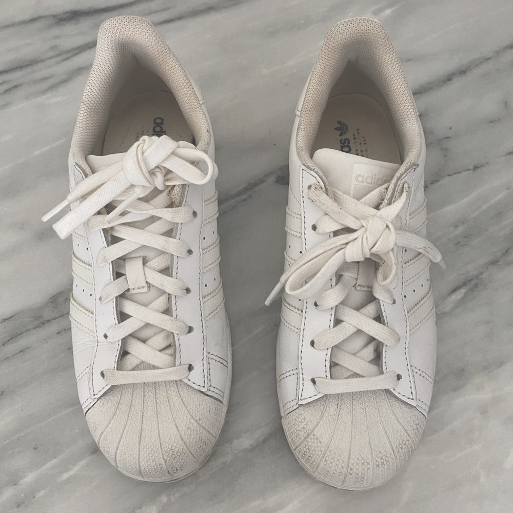 Adidas superstar white sneakers